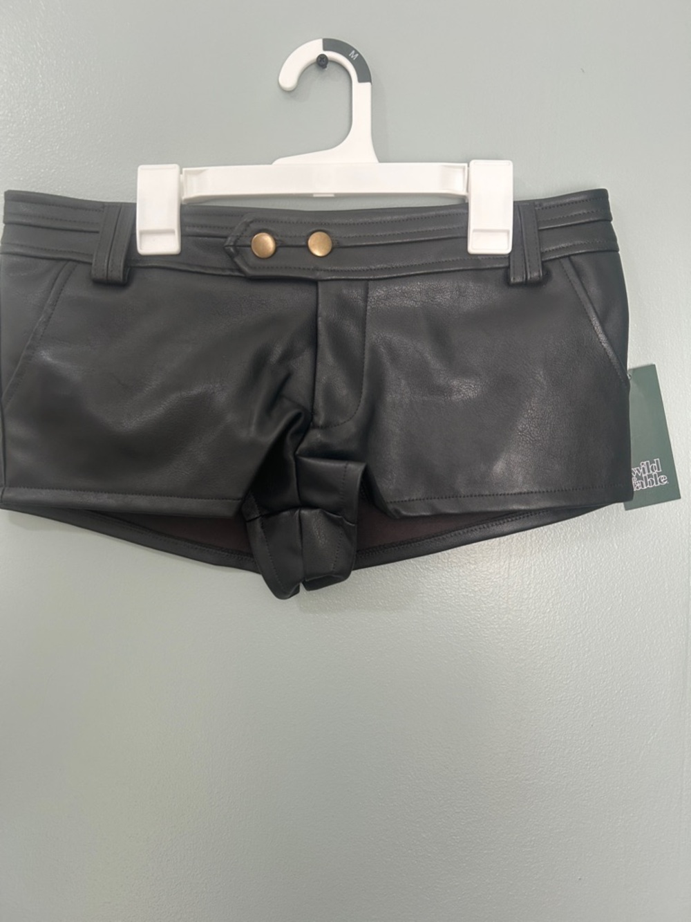 wild fable Black Faux Leather Bike Shorts